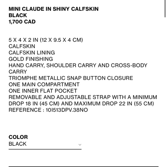 CELINE TRIOMPHE CLAUDE MINI BAG - Picture 16 of 16